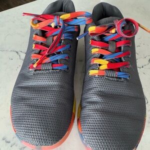 NOBULL Gray Knit Slip-On Trainer with Multicolor Lace Tips